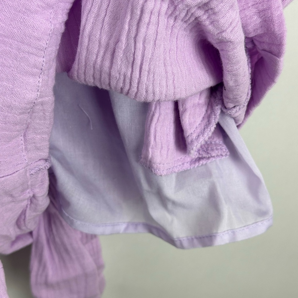 Women's Loose Fit Textured Romper w/ Tied Waist - Picture 5 of 8